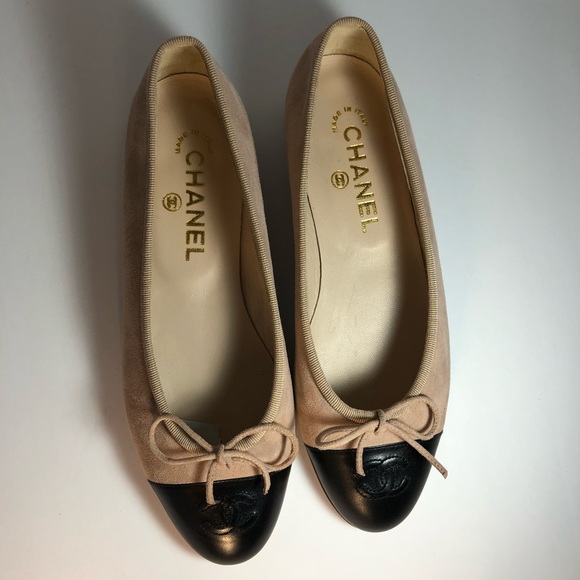 CHANEL Shoes - CHANEL CLASSIC BALLET FLAT WITH BLACK TOE SIZE 37